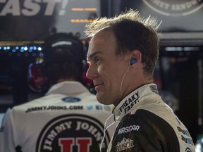 Kevin Harvick prepares for practice for the NASCAR Cup Series auto race at Martinsville Speedway in Martinsville, Va., Saturday, March 24, 2018.