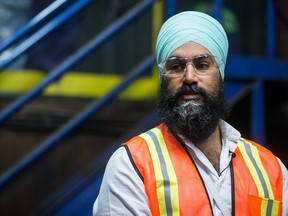 NDP Leader Jagmeet Singh tours George Third & Son Steel Fabricators and Erectors, in Burnaby, B.C., on Thursday March 29, 2018.