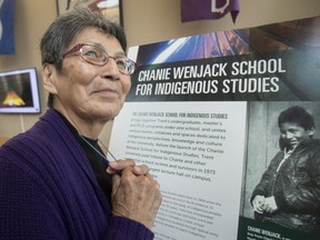 Pearl Wenjack attends the opening of the Chanie Wenjack School for Indigenous Studies at Trent University in Peterborough Ont., Friday, March 2, 2018. The opening of the Indigenous School of Studies honours Chanie Wenjack, a young Anishinaabe boy who died in his attempt to escape residential school in 1966. Pearl is one of Chanie's sisters.