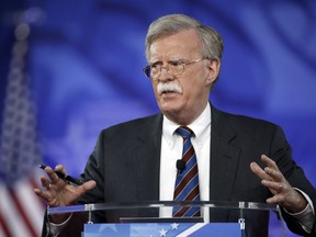 FILE - In this Feb. 24, 2017, file photo, former U.S. Ambassador to the U.N. John Bolton speaks at the Conservative Political Action Conference (CPAC) in Oxon Hill, Md. President Donald is replacing National security adviser H.R. McMaster with Bolton.