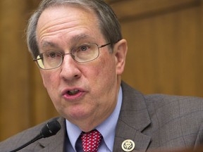 FILE - In this Nov. 19, 2015, file photo, House Judiciary Committee Chairman Rep. Robert Goodlatte, R-Va., speaks on Capitol Hill in Washington. Goodlatte is subpoenaing the Justice Department as part of the panel's ongoing probe into Democrat Hillary Clinton. Goodlatte has demanded more than a million documents from the department as it examines Justice's 2016 investigation into Clinton's private email server. He is also demanding documents related to the firing of former deputy FBI Director Andrew McCabe, who was fired by Attorney General Jeff Sessions last week.