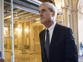 FILE - In this June 21, 2017, file photo, special counsel Robert Mueller departs after a meeting on Capitol Hill in Washington.
