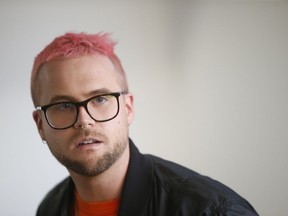 Whistleblower Christopher Wylie who alleges that the campaign for Britain to leave the EU cheated in the referendum in 2016, speaking at a lawyers office to the media in London, Monday, March 26, 2018.