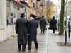 Hasidic Jews walk along Bernard Street in Outremont.