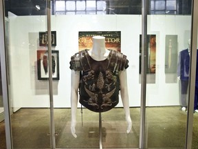 One of the costumes from the film Gladiator owned by actor Russell Crowe is on display to be auctioned by Sotheby's auction house as part of the 'Russell Crowe: The Art of Divorce Auction' at Carriageworks, Sydney, Australia Saturday, April 7, 2018.
