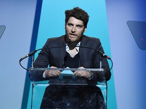 Adam Pally speaks onstage during the 10th Annual Shorty Awards at PlayStation Theater.