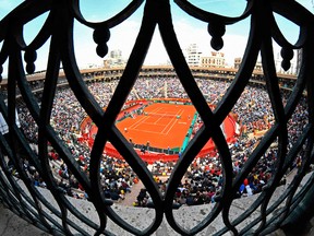 A general view of a Davis Cup match between David Ferrer and Alexander Zverev in Valencia on April 6.