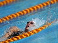 Canada's Ruck Taylor competes during the swimming women's 200-metre backstroke heats during the 2018 Commonwealth Games in Australia on April 8, 2018.