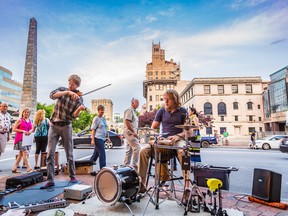 Pack Square Park in Asheville, N.C., becomes a centre for bluegrass and other traditional music styles every summer weekend