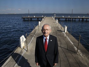 Kemal Kilicdaroglu, Turkey's main opposition party (CDP) leader poses for The Associated Press, backdropped by the Sea of Marmara in Istanbul, Saturday, April 21, 2018, ahead of early presidential and parliamentary elections on June 24, 2018, a year and a half ahead of the initially scheduled November 2019 date. Turkey's weak opposition is scrambling to try and mount a strong challenge against Turkey's strongman President Recep Tayyip Erdogan with just nine weeks to prepare.