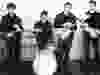 The early Beatles, from left: George Harrison, Pete Best, John Lennon and Paul McCartney.