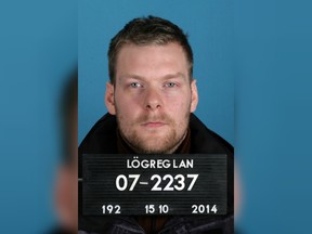 This Oct. 15, 2014 photo made available by The Reykjavík Metropolitan Police shows Sindri Thor Stefansson. Icelandic police have informed their Swedish colleagues that the man suspected of masterminding the theft of about 600 computers used to mine bitcoins and other virtual currencies, likely fled to Sweden after a prison break, officials said Wednesday April 18, 2018.