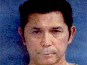 This undated file photo provided by the Portland Police Department shows Lou Diamond Phillips. The actor has been banned from drinking alcohol for two years after pleading guilty to driving while intoxicated in Texas. Phillips, who starred in "La Bamba," was also sentenced to two years of probation during a court appearance Wednesday, April 4, 2018, near Corpus Christi, where he grew up. (Portland Police Department via AP)