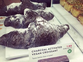 Charcoal activated vegan croissant