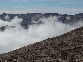 Clouds in Spain's Sierra Nevada mountains.