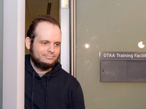 Joshua Boyle speaks to members of the media at Toronto's Pearson International Airport on October 13, 2017. Former Afghanistan hostage Joshua Boyle, who faces several assault charges, will soon review a recently completed psychiatric evaluation with his lawyer. Lawrence Greenspon, counsel for Boyle, says he hopes to go over the forensic assessment with his client later this week. Boyle made a brief court appearance today, and the next hearing in his case is slated for April 17.