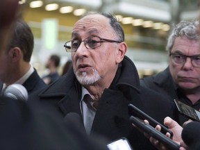 Quebec Islamic Cultural Centre president Boufeldja Benabdallah speaks at a news conference on Wednesday, March 28, 2018 at the hall of justice in Quebec City. The head of a Quebec City mosque where six worshippers were gunned down addressed the killer in court directly today and asked him why he committed the crimes.