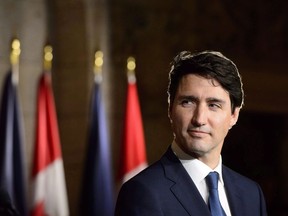 Prime Minister Justin Trudeau and NATO Secretary General Jens Stoltenberg (not pictured) take part in a joint press conference on Parliament Hill in Ottawa on Wednesday, April 4, 2018.