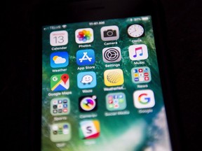 Apps on a smart phone are shown in Mississauga, Ont., on Monday, November 13, 2017. Canada's push toward fifth-generation wireless technology promises network upgrades that could enable everything from powering complex new technologies to closing the digital divide.