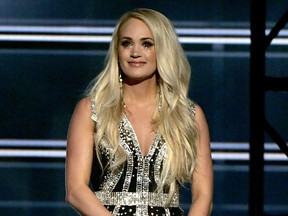 Carrie Underwood at the 53rd Academy of Country Music Awards at MGM Grand Garden Arena on April 15, 2018 in Las Vegas, Nevada.