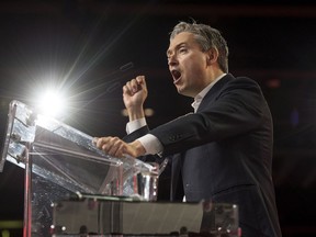 Francois-Philippe Champagne, Minister of International Trade, delivers a speech during the federal Liberal national convention in Halifax on Saturday, April 21, 2018.