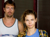 Anastasia Vashukevich (Nastya Ribka), right, and Alexander Kirillov (Alex Lesley) , walk from a detention centre in Pattaya, south of Bangkok, Thailand, on Feb. 28, 2018.