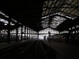 The Saint-Lazare station is pictured in Paris, Tuesday April 3, 2018. A major French railway strike has brought the country's famed high-speed trains to a halt, leaving passengers stranded and posing the biggest test so far for President Emmanuel Macron's economic strategy.