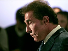 FILE - This March 15, 2016 file photo shows casino mogul Steve Wynn during a news conference in Medford, Mass. The casino mogul has sued the attorney of a dancer who accused him of inappropriate behavior. Wynn's attorneys filed the defamation lawsuit Thursday, April 5, 2018, against lawyer Lisa Bloom and her firm in U.S. court in Las Vegas. It seeks at least $75,000 in damages.