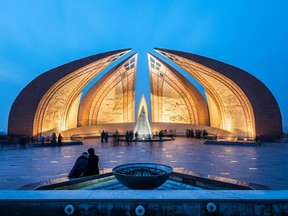 The Pakistan Monument is a landmark in Islamabad, which represents four provinces of Pakistan.