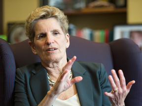 Ontario's Premier Kathleen Wynne at her Queens Park office on Thursday, April 12, 2018.