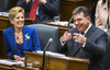 Ontario Premier Kathleen Wynne and Finance Minister Charles Sousa after delivering the provincial budget on March 28, 2018. Wynne says she would have âlovedâ to bring in more balanced budgets.