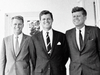 Sen. Edward Kennedy, D-Mass., center, with his brothers U.S. Attorney General Robert Kennedy, left, and President John F. Kennedy at the White House, Aug. 23, 1963.