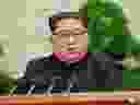 In this Friday, April 20, 2018, photo provided by the North Korean government, North Korean leader Kim Jong Un speaks during a meeting of the Central Committee of the Workers' Party of Korea, in Pyongyang, North Korea. 