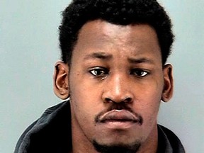 FILE - This booking file photo provided Tuesday, March 6, 2018, by the San Francisco Police Department, shows Aldon Smith. Authorities say former Oakland Raiders and San Francisco 49ers player Smith is back in a California jail after violating a condition of his bail. Online records show the 28-year-old Smith is being held Sunday, April 8, 2018, in San Francisco County Jail on $500,000 bond.