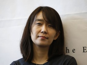 FILE - In this Tuesday, May 24, 2016 file photo, South Korean author Han Kang poses for the media during a news conference in Seoul, South Korea.  The list of finalists for the prestigious Man Booker International Prize for fiction, announced Thursday, April 12, 2018 includes Iraqi writer Ahmed Saadawi's "Frankenstein in Baghdad," which depicts real and imaginary horrors after the U.S.-led invasion of Iraq. South Korea's Han Kang, who won in 2016 for "The Vegetarian," is nominated again for her meditative novel "The White Book." Novels from France, Spain, Hungary and Poland are also on the list.