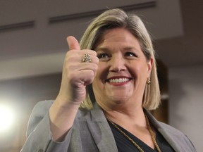 Ontario NDP Leader Andrea Horwath unveils her partys platform at Toronto Western Hospital, BMO Education and Conference Centre in Toronto, Ont. on Monday April 16, 2018.