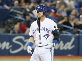 Josh Donaldson strikes out against the New York Yankees on March 30.