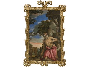 This photo provided by The New Orleans Museum of Art (NOMA) shows Paolo Veronese painting "St. Jerome in the Wilderness."  Two Renaissance masterpieces, "St Jerome in the Wilderness" and "St. Agatha Visited in Prison by St. Peter"  are coming to the New Orleans Museum of Art,  only the third museum ever to display them together, and the second outside Italy.  Their first showing after a thorough restoration by Venetian Heritage was last year at a museum in Venice. They will be in New Orleans starting Thursday, April 19, 2018 through Sept. 3. (The New Orleans Museum of Art via AP)