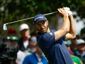 FILE - In this April 8, 2018, file photo, Dustin Johnson hits on the fourth hole during the fourth round at the Masters golf tournament, in Augusta, Ga. World No. 1 Dustin Johnson had another stellar Masters and hopes to keep his strong season going at the RBC Heritage. Johnson, born and raised in South Carolina, returns to the state's PGA Tour stop for the first time in nine years.