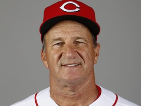 FILE - This is a 2018 file photo showing bench coach Jim Riggleman of the Cincinnati Reds baseball team, in Goodyear, Ariz. The Reds fired Bryan Price on Thursday, April 19, 2018, after their 3-15 start, the first managerial change in the major leagues this season. Riggleman will manage the team on an interim basis.