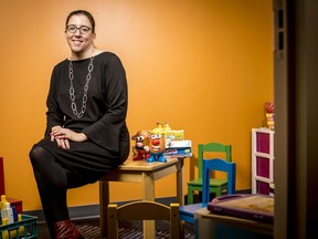 This March 2018 photo shows Kristina Olson in her laboratory in Seattle. She is the creator and leader of the TransYouth Project, which is considered the first large-scale long-term study of transgender children in the U.S. On Thursday, April 12, 2018, Olson was named winner of the NSF's annual Alan T. Waterman Award, the government's highest honor for scientists still in the early phases of their careers.