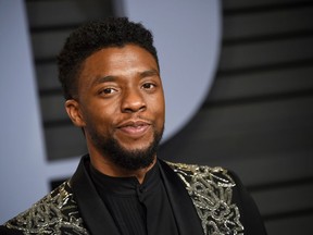 FILE - In this March 4, 2018, file photo, Chadwick Boseman arrives at the Vanity Fair Oscar Party in Beverly Hills, Calif. Howard University said in a statement Wednesday, April 18, that Boseman will give the keynote address at his alma mater's commencement ceremony on May 12.