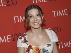 Millie Bobby Brown attends the Time 100 Gala celebrating the 100 most influential people in the world at Frederick P. Rose Hall, Jazz at Lincoln Center on Tuesday, April 24, 2018, in New York.