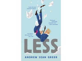 This cover image released by Lee Boudreaux Books shows "Less," a novel by Andrew Sean Greer. On Monday, April 16, 2018, Greer won the Pulitzer Prize for fiction for his book. (Lee Boudreaux Books/Little Brown and Company via AP)