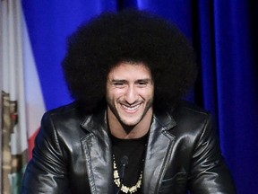 FILE - In this Dec. 3, 2017 file photo, Colin Kaepernick attends the 2017 ACLU SoCal's Bill of Rights Dinner in Beverly Hills, Calif. Kaepernick is the first celebrity announced for VH1's second annual "Dear Mama: A Love Letter to Moms"  special, which will air on Monday, May 7. Anthony Anderson and La La Anthony will once again host.