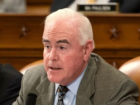 FILE – In this Nov. 6, 2017, file photo, U.S. Rep. Pat Meehan, R-Pa., works on the markup of the GOP's tax overhaul plan on Capitol Hill in Washington. Meehan, a four-term Pennsylvania congressman who used taxpayer money to settle a former aide's sexual harassment charges, abruptly resigned from Congress in a letter submitted Friday, April 27, 2018.