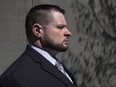 Const. James Forcillo leaves court in Toronto on Monday, May 16, 2016, after a suspension in his sentencing hearing.