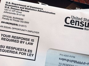 This March 23, 2018 photo shows an envelope containing a 2018 census test letter mailed to a resident in Providence, R.I. The nation's only test run of the 2020 Census is in Rhode Island, and its drawing concerns from community leaders, good government groups and others about how it's being run.