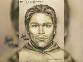 This artist's drawing released by attorney Michael Avenatti, purports to show the man that the adult film actress Stormy Daniels says threatened her in a Las Vegas parking lot in 2011 to remain quiet about her affair with U.S. President Donald Trump.