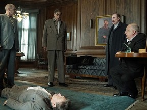 Steve Buscemi, from left, Adrian McLoughlin, Jeffrey Tambor, Dermot Crowley and Simon Russell Beale in a scene from "The Death of Stalin."